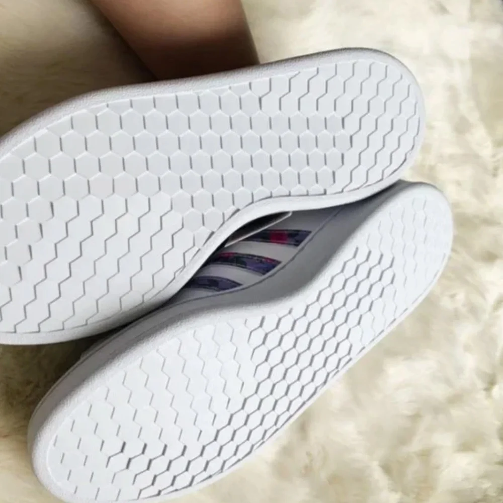 adidas Women's White Sneakers with Colorful Stripes - Picture 3 of 6